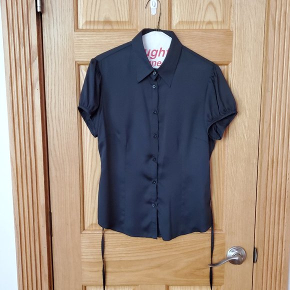 H&M Tops - H&M Womens Black Polyester Button Down Blouse 10
